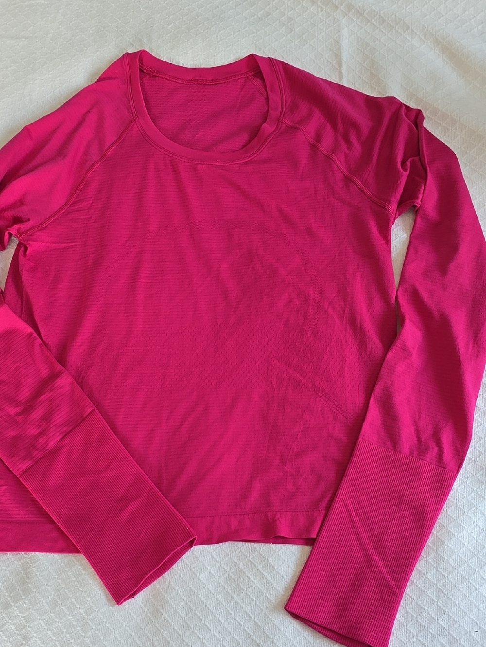 Lululemon Swiftly Tech Long Sleeve 2.0 Waist Length Shirt Pink - Picture 9 of 15